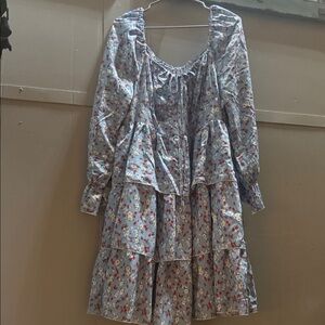 Floral Tiered Long Sleeve Dress